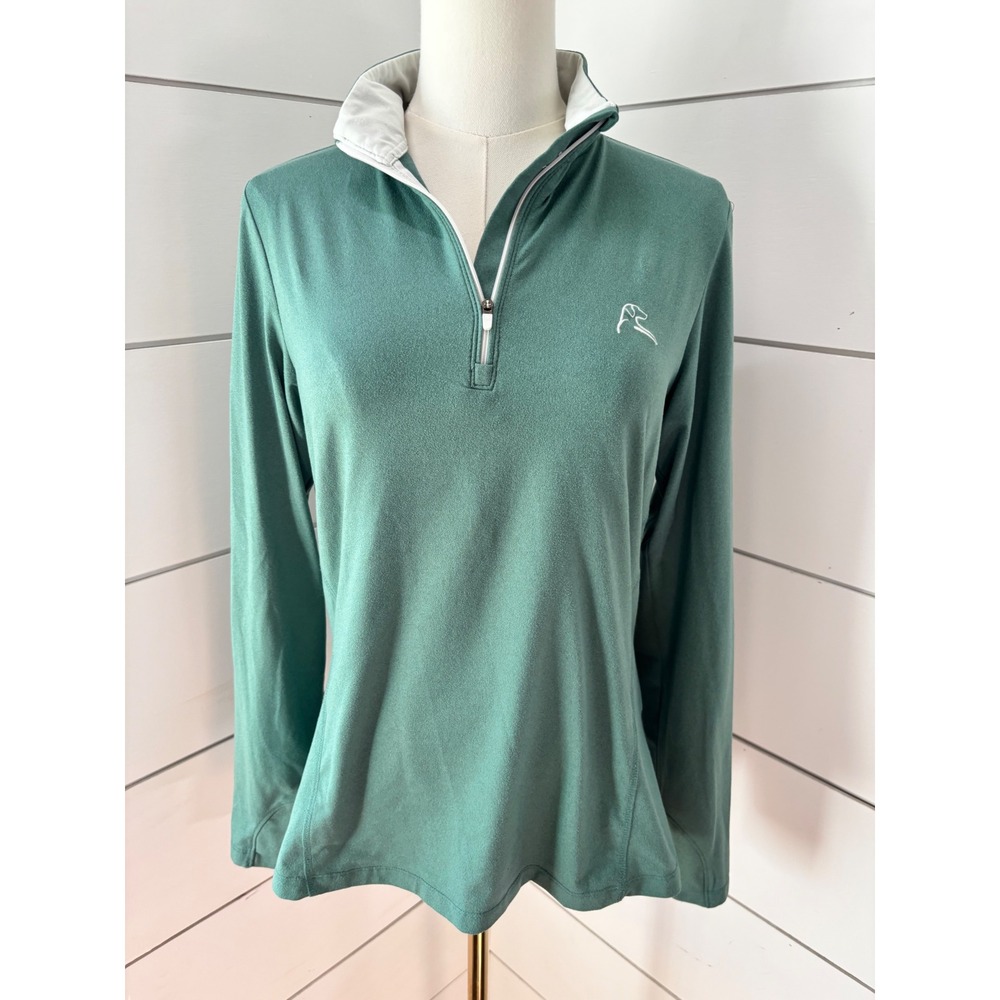 Rhoback Quarter Zip Pullover Women Small Green Excellent Performance Golf Tennis